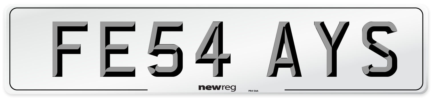 FE54 AYS Number Plate from New Reg